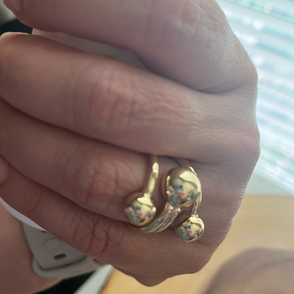 Rhodium Gold Tone Adjustable Ring